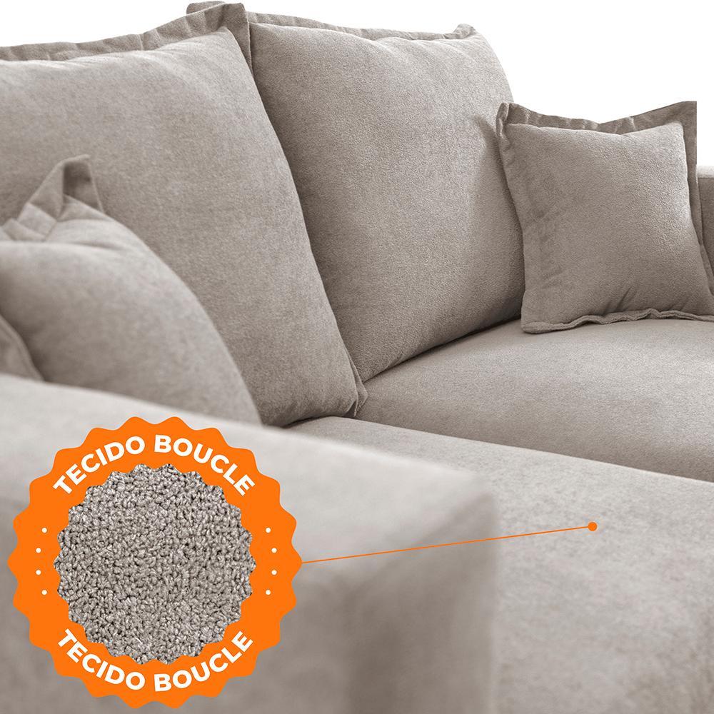 Sofá 2 Lugares Modular Boma 1,70m Boucle Bege Claro Sofá inBox - 9