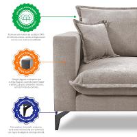 Sofá 2 Lugares Modular Boma 1,70m Boucle Bege Claro Sofá inBox - 5