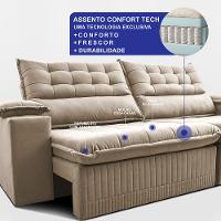 Sofá Retrátil e Reclinável 3,10m Molas Ensacadas Dream Velusoft Bege Cama inBox