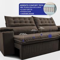 Sofá Retrátil e Reclinável 2,80m Molas Ensacadas Dream Velusoft Café Cama inBox
