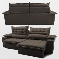 Sofá Retrátil e Reclinável 2,40m Molas Ensacadas Dream Velusoft Café Cama inBox - 7