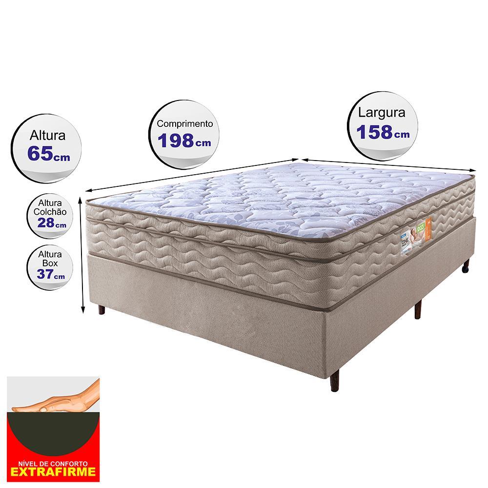 Cama Box Queen Colchão OrtoMove 158x198x65 D33 Dourado - 2