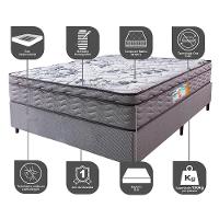 Cama Box Queen Colchão OrtoMove 158x198x65 D45 Cinza - 3