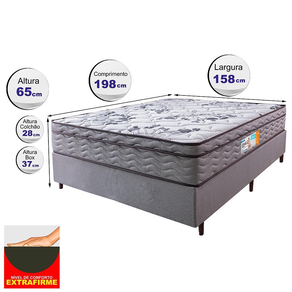 Cama Box King Colchão OrtoMove 193x203x65 D45 Cinza - 2