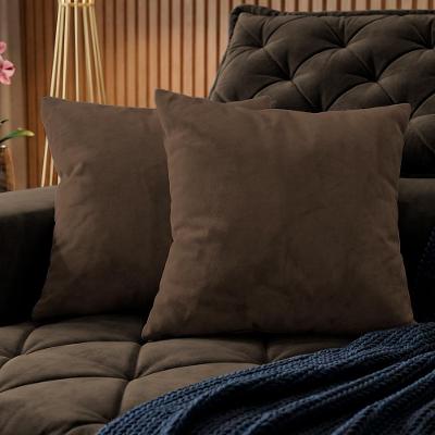 Almofadas Kit Plumie de 45x45cm 2 Uni Boucle Marrom Cama inBox