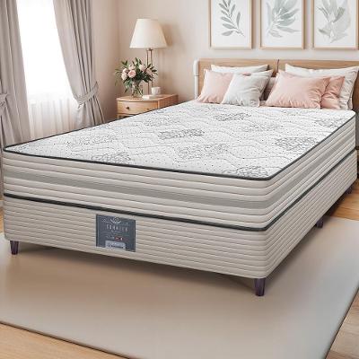 Cama Box Casal Colchão + Box 138x188x63 Spring Zen com Molas Ensacadas Cinza Cama inBox