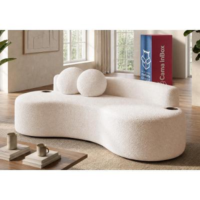 Sofá Veda. 1,88m Xpand Tech Tecido bouclê Cama inBox
