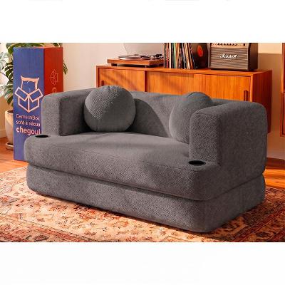 Sofá Cama Hali. 1,50m Xpand Tech Tecido Bouclê Cama inBox
