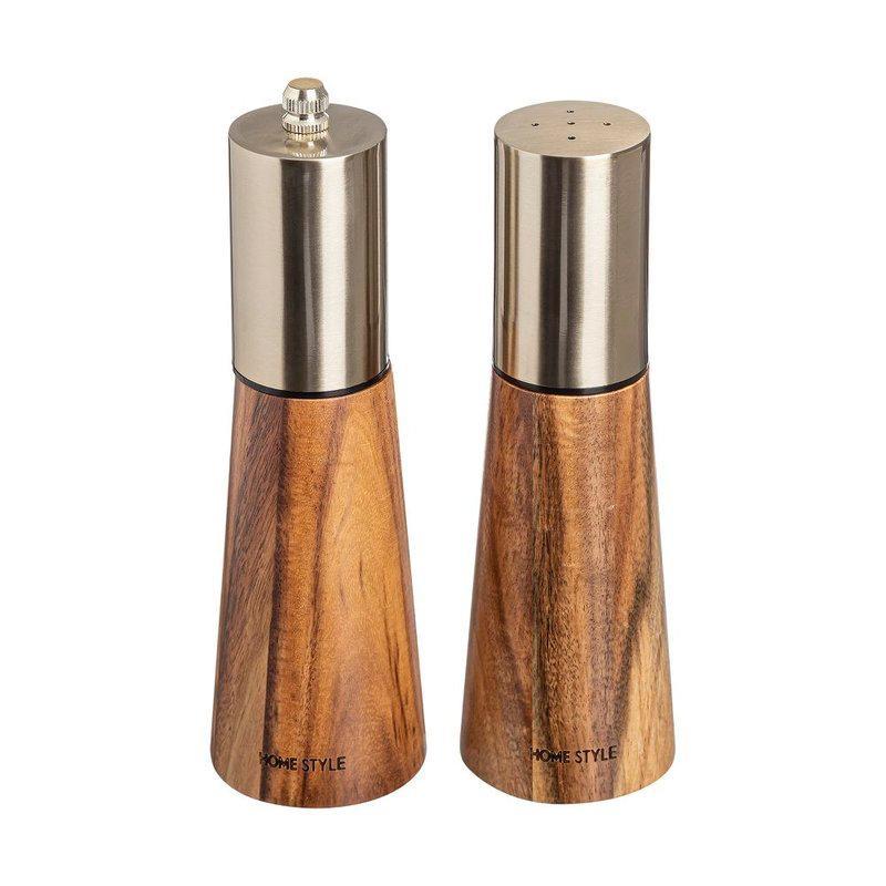 Jogo de Saleiro e Moedor de Pimenta Acácia 2 Peças - Home Style - 1