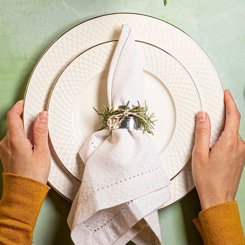 JG GUARDANAPO NATAL CENA FESTIVE GOLD 4 PCS 45X45CM BRANCO DOURADO - 2