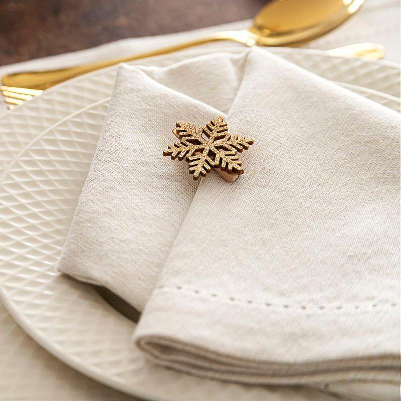 JG GUARDANAPO NATAL CENA FESTIVE GOLD 4 PCS 45X45CM BRANCO DOURADO - 4