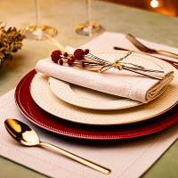 JG GUARDANAPO NATAL CENA FESTIVE GOLD 4 PCS 45X45CM BRANCO DOURADO - 3