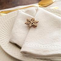 JG GUARDANAPO NATAL CENA FESTIVE GOLD 4 PCS 45X45CM BRANCO DOURADO - 4