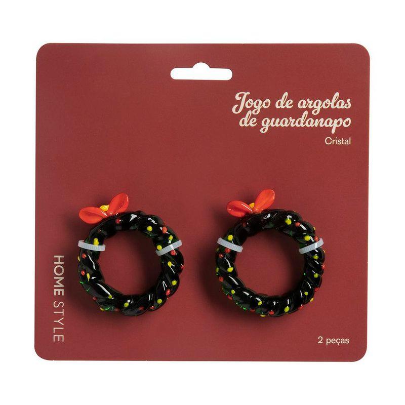 Jogo de Argola de Guardanapo Home Style Natal Cristal - 3