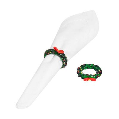 Jogo de Argola de Guardanapo Home Style Natal Cristal