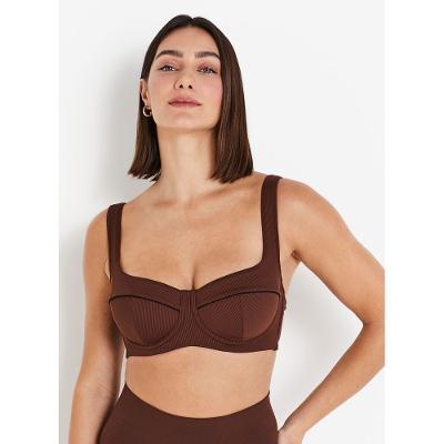 Sutiã com Bojo com Aro Canelado Lift Balconet Sport Deluxe Tailored 51423