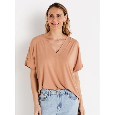 Camiseta Ampla Decote V Oxigênio 21714