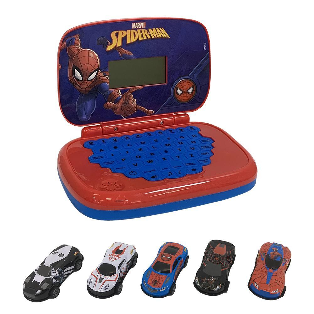 Kit Homem-Aranha - Laptop Infantil Bilíngue + 5 Mini Veiculos Pull Back - 1