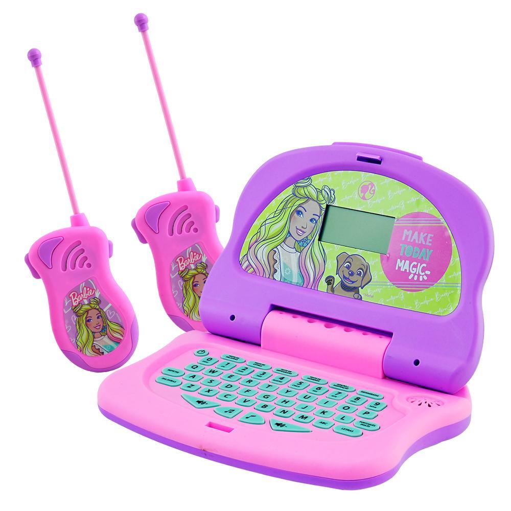 Kit Barbie - Laptop Charm Tech Infantil Bilíngue + Walkie Talkie Infantil - 1