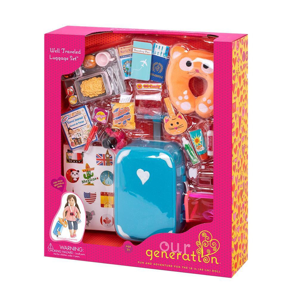 Kit de Viagem com Mala de Rodinhas - Azul - Our Generation - 3