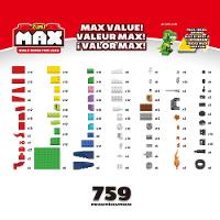 Conjunto de Blocos de Construção Max, Candide, 759 peças