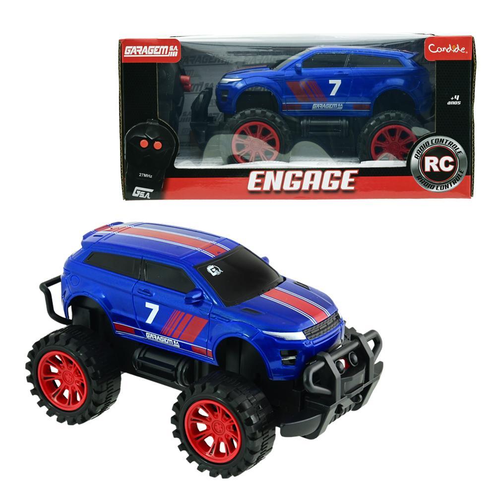 Kit Veículo Controle Remoto Garagem S.A. Engage - Azul (3537A) + Pião Infinity Nado Plastic Series - Azul (3900A) - 2