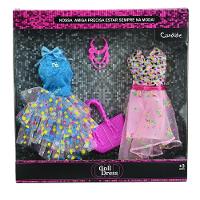 Vestido Para Boneca - Doll Dress Kit 2 Looks - Azul c/ rosa - 1