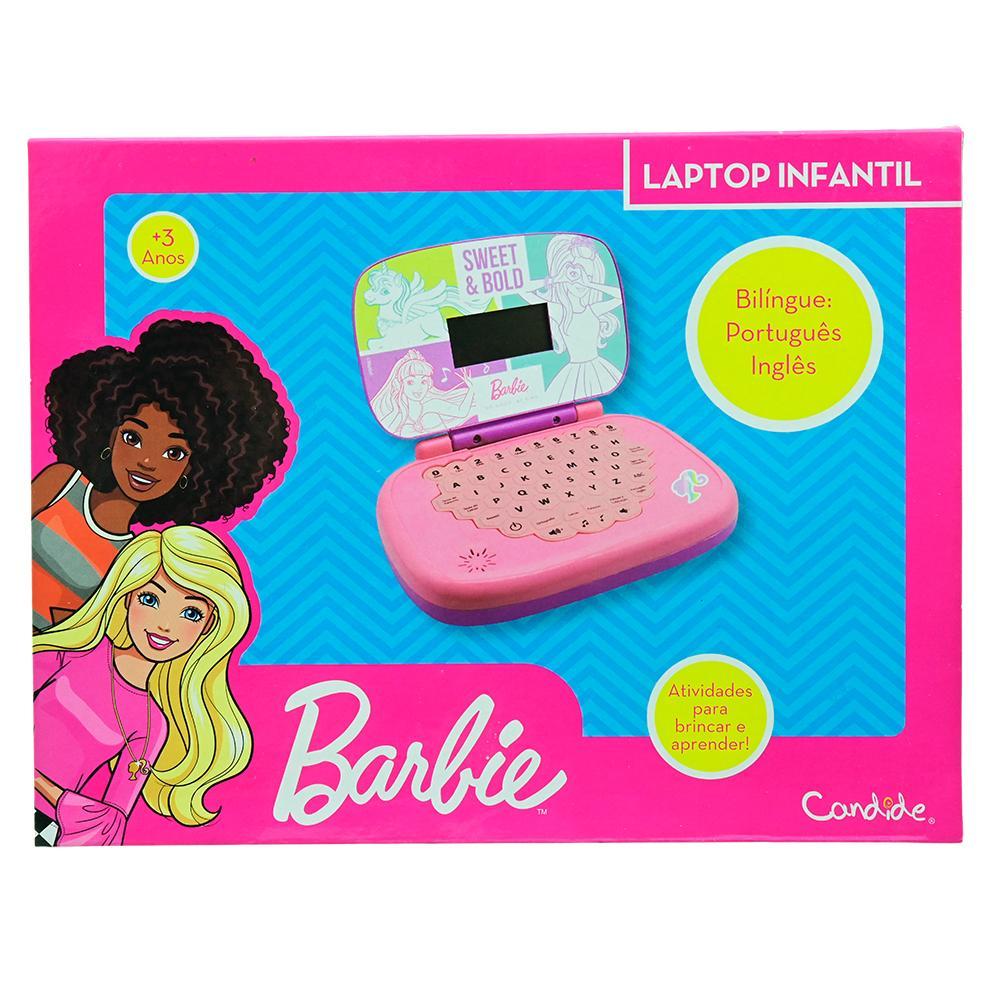 Kit Laptop Infantil Educativo Candide Barbie Bilíngue + 1 Fidget Spinner Sortido - 2