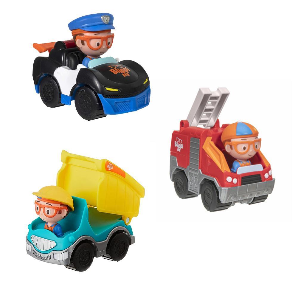 Kit C/3 - Blippi - Mini Veículos - Carro de Policia (4121A) + Carro de bombeiro (4121B) + Caminhão de descarga (4121D) - 1