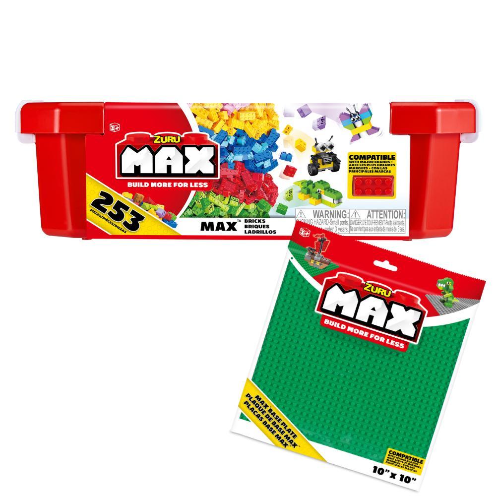 Conjunto de Blocos de Construção 253 pçs + Base De Construção 25x25cm Verde Candide Max - 1