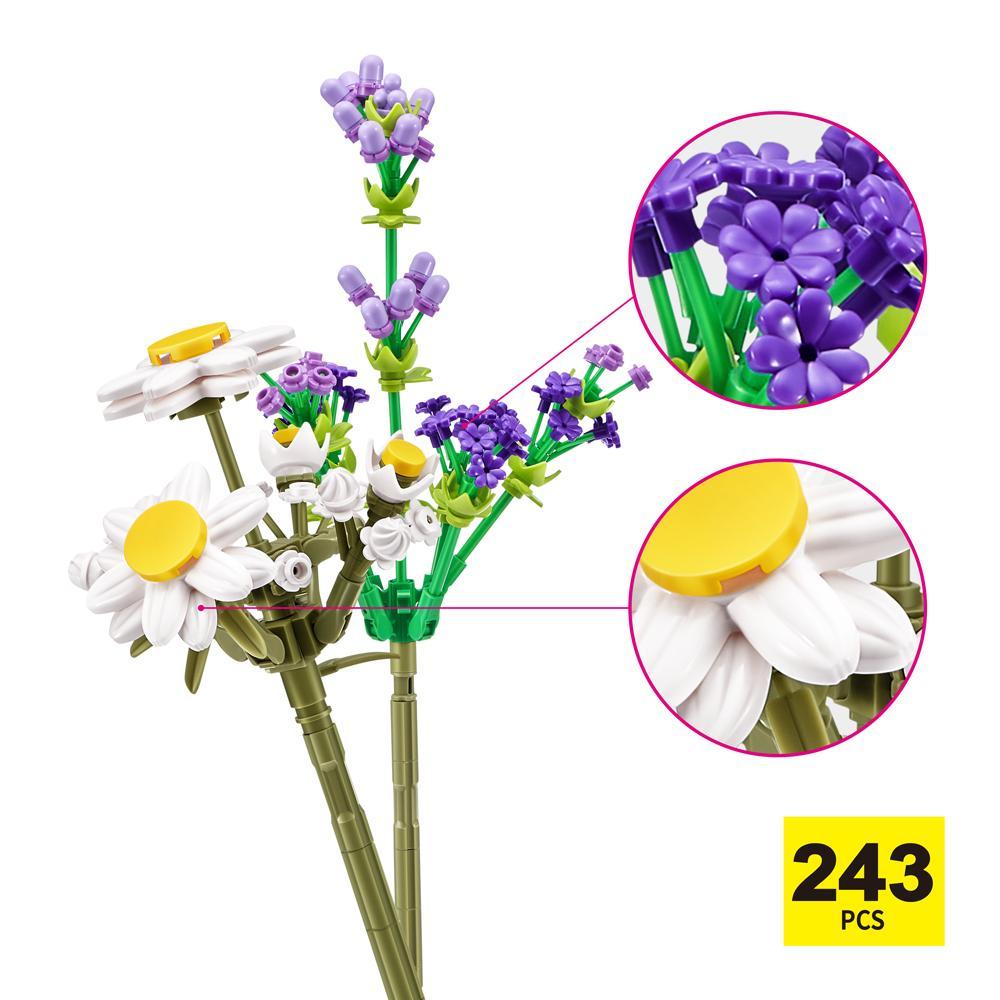 Blocos de Montar Max Premium Flowers - Margarida 243 pçs - 7