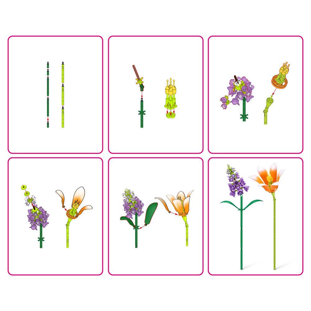 Blocos de Montar Max Premium Flowers - Lírio 232 pçs - 6