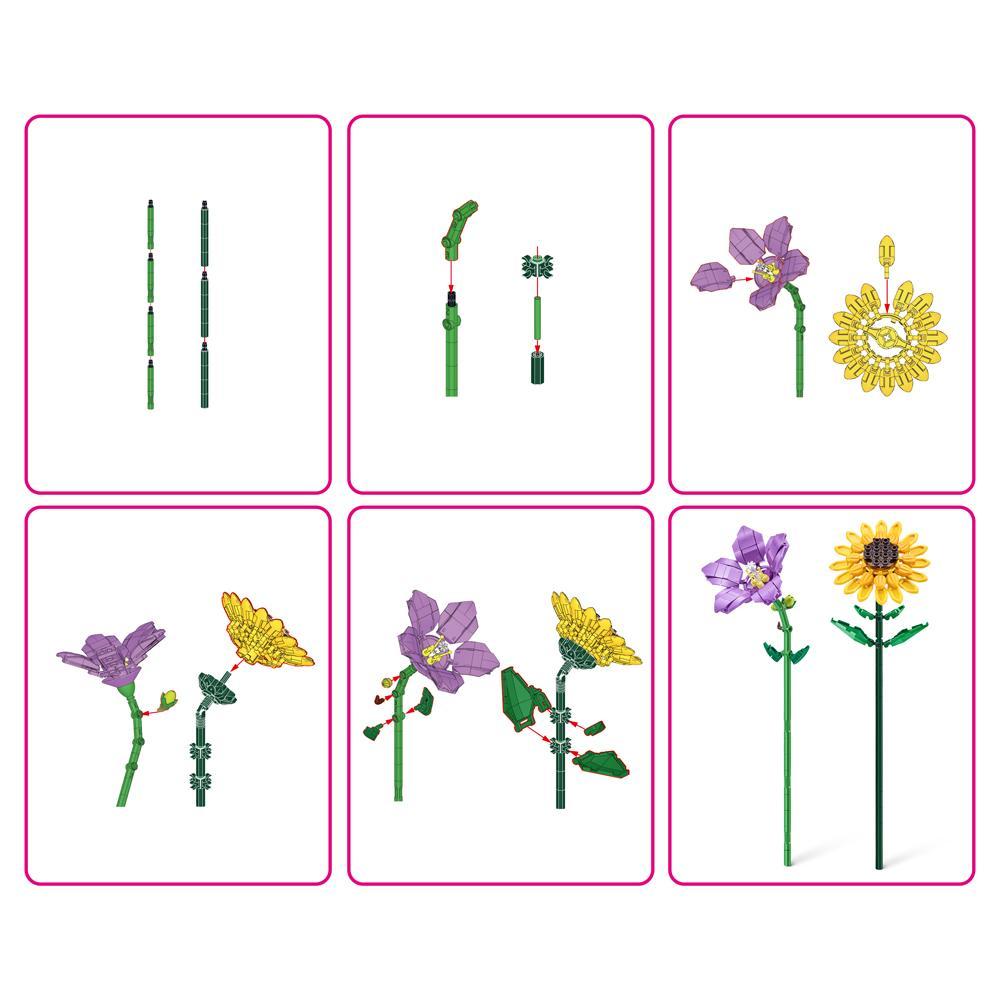 Blocos de Montar Max Premium Flowers - Girassol 212 pçs - 6