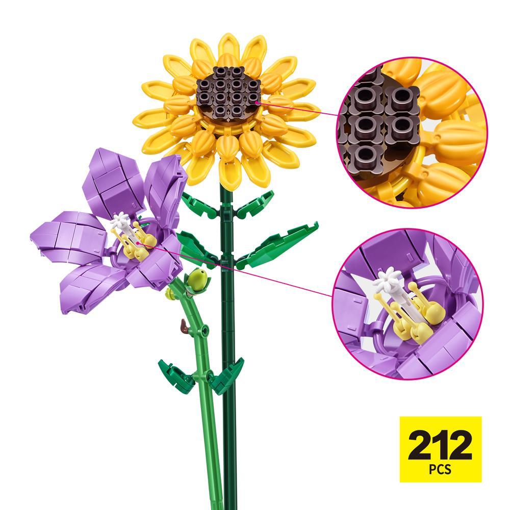Blocos de Montar Max Premium Flowers - Girassol 212 pçs - 7