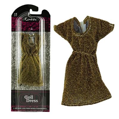 Vestido Para Boneca - Basic Doll Dress - Dourado