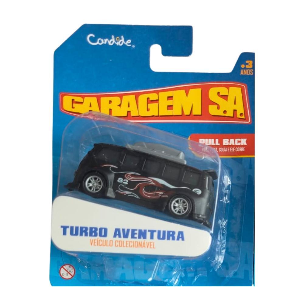 Mini Carrinho Pull Back Garagem S.A. Turbo Aventura - Preta 82 - 2