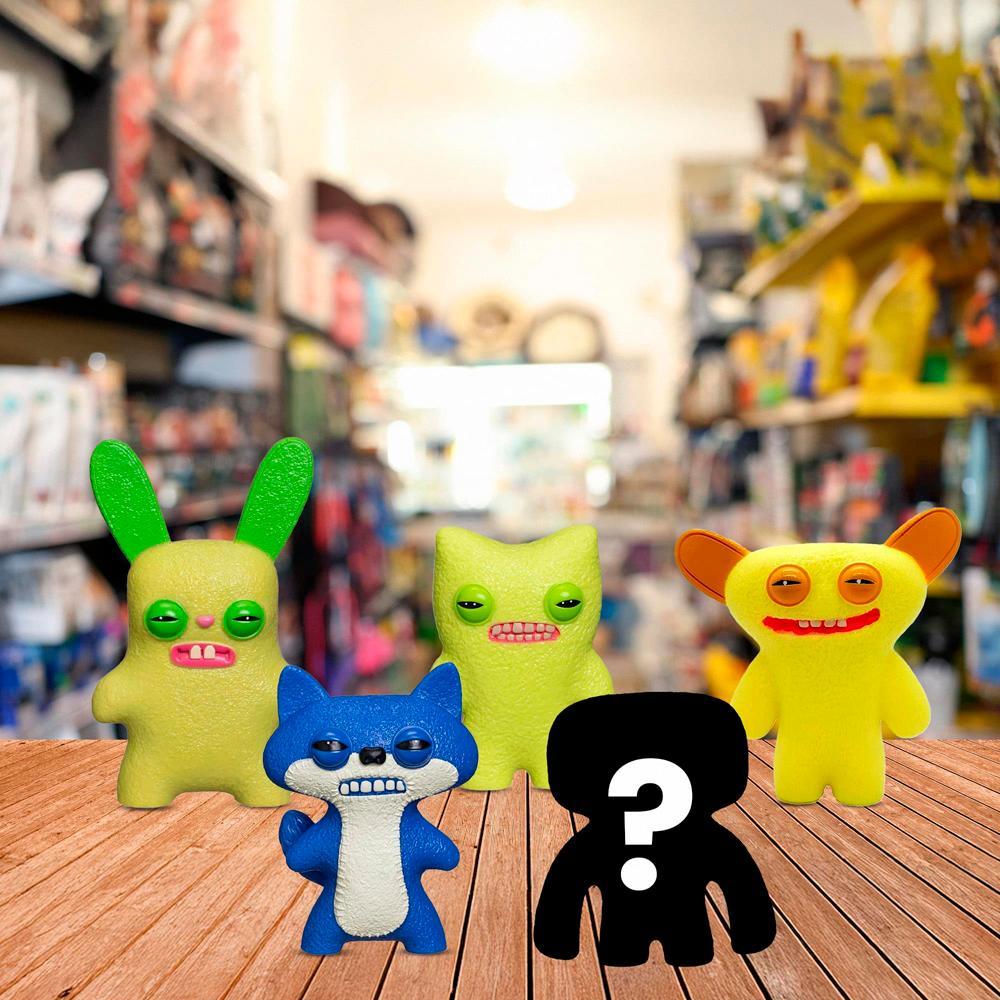 Kit com 5 Mini Bonecos Fuggler 6cm Amarelo, Azul, Verde e Verde Claro - 3