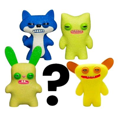 Kit com 5 Mini Bonecos Fuggler 6cm Amarelo, Azul, Verde e Verde Claro