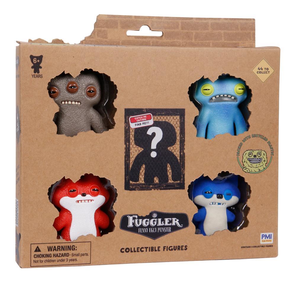 Kit com 5 Mini Bonecos Fuggler 6cm Marrom, Tie-Dye, Azul e Vermelho - 4