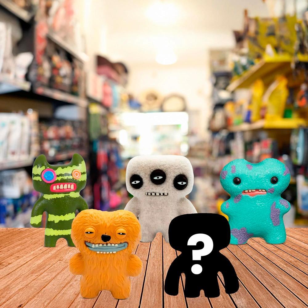 Kit com 5 Mini Bonecos Fuggler 6cm Turquesa, Castanho, Verde e Cinza - 3