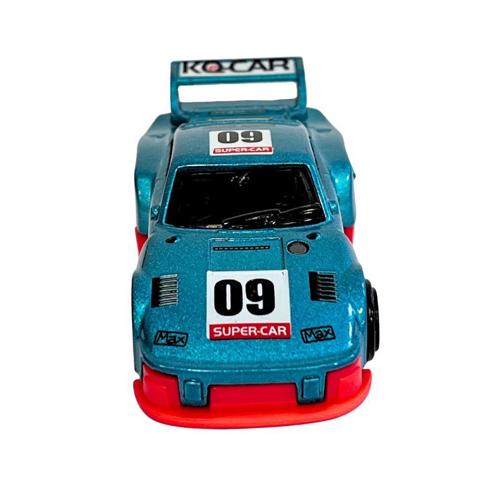 Mini Carrinho Die Cast Garagem S.A. - Corrida Azul Metálico - 3