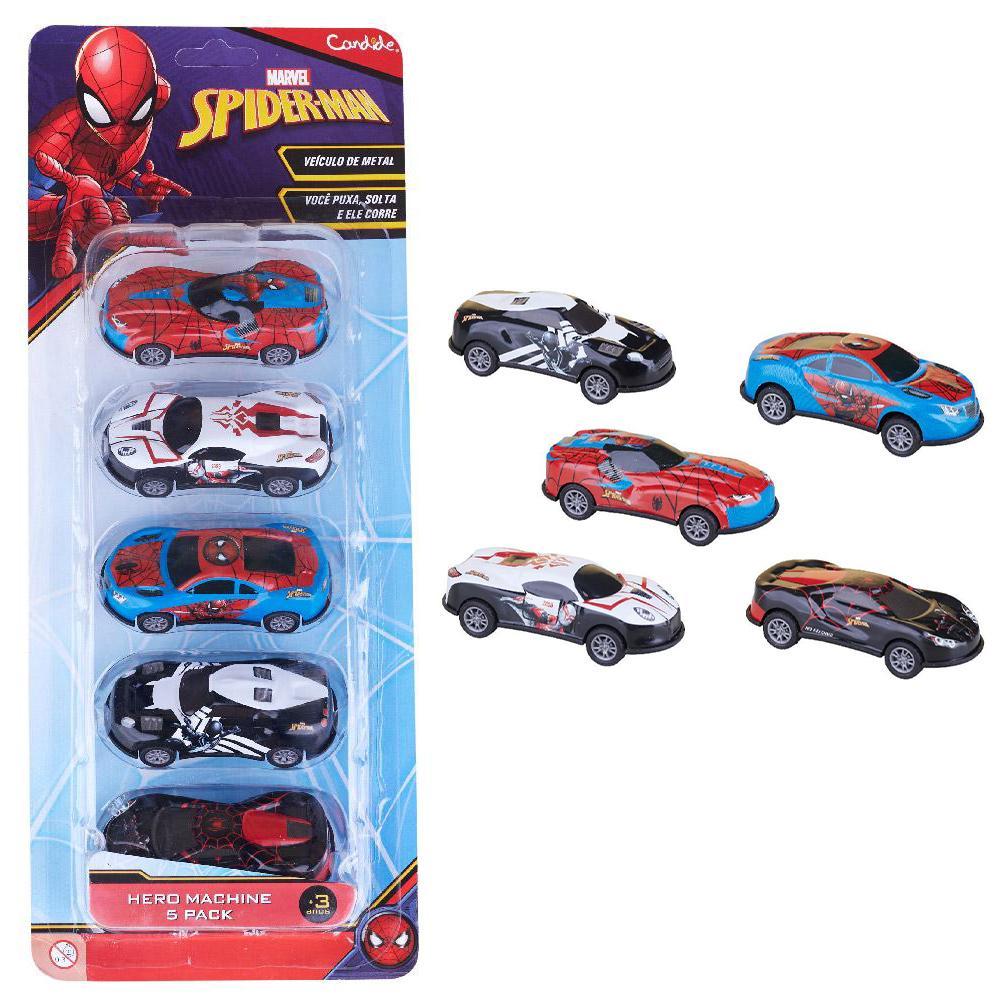 Mini Veiculos Pull Back Com 5 - Homem Aranha - 1