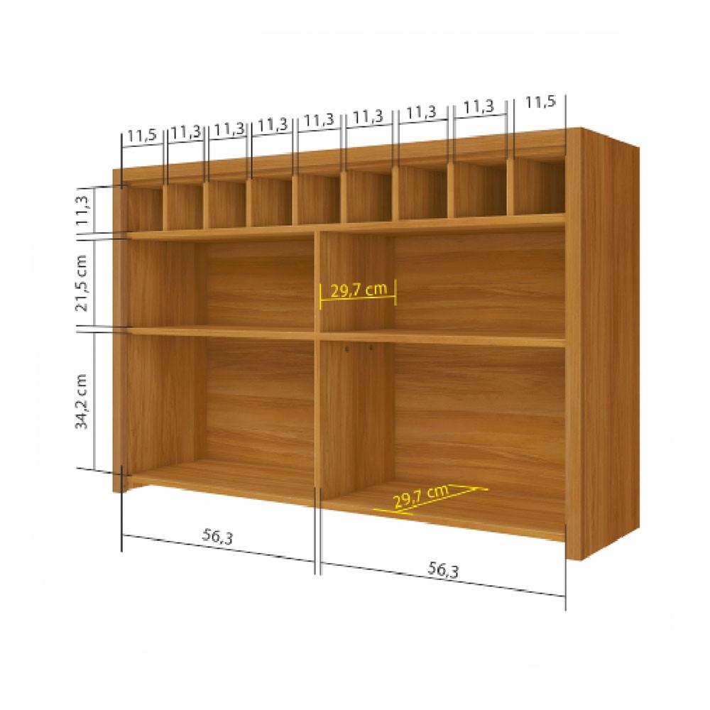 Armário Aéreo 1 Porta Bascula Adega Ripado Baronesa 120cm Mdf - 4