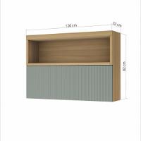 Armario Aereo 1 Porta Basculante Ripado Nesher Marquesa 120cm 100 Mdf - 2