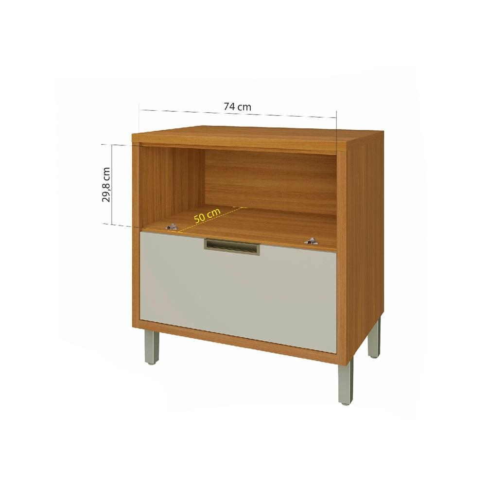 Balcão 1 Porta 1 Gaveta Nesher Imperatriz 80cm Mdf - 3