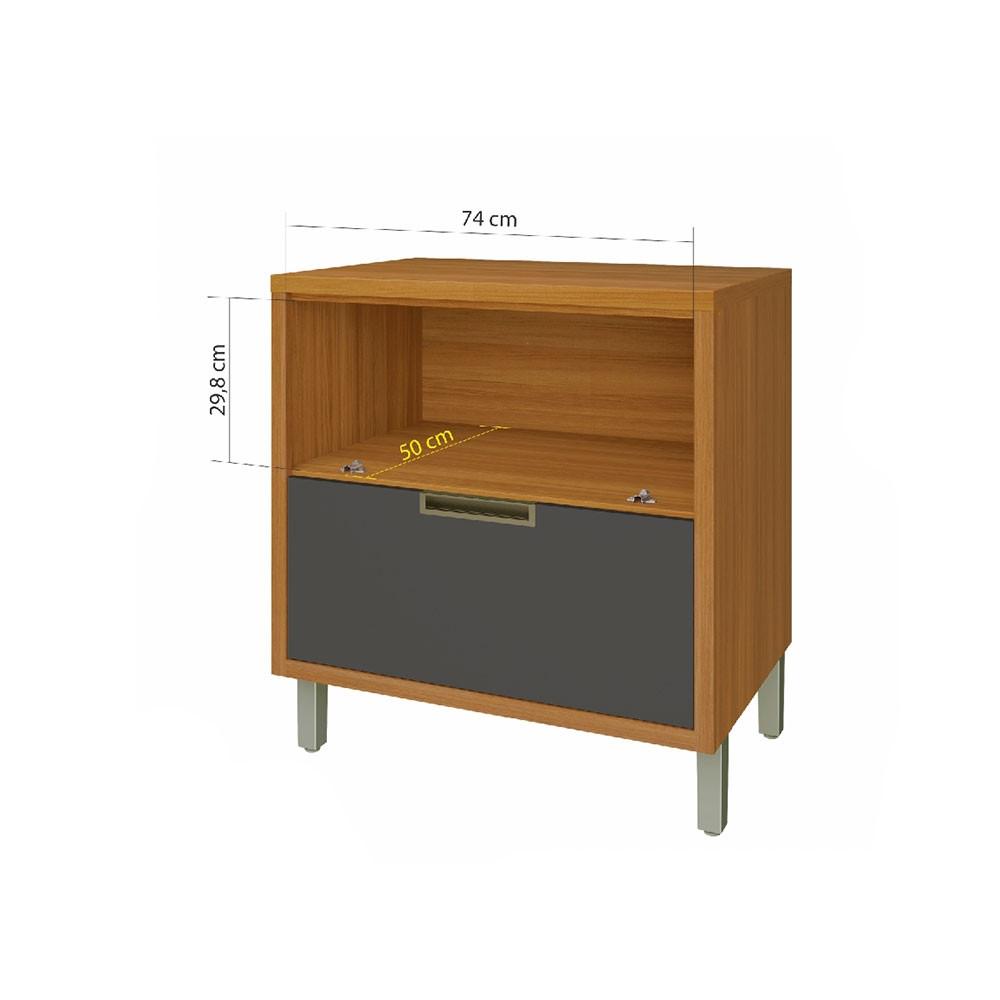 Balcão 1 Porta 1 Gaveta Nesher Imperatriz 80cm Mdf - 3