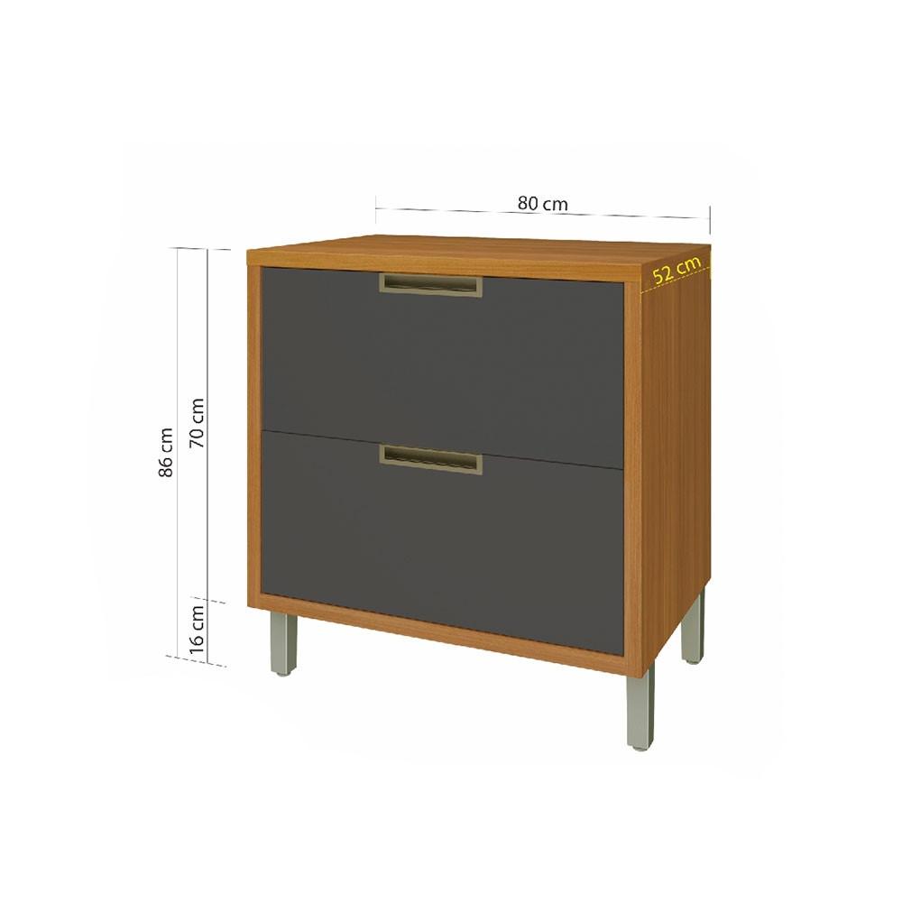 Balcão 1 Porta 1 Gaveta Nesher Imperatriz 80cm Mdf - 4