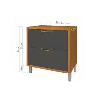 Balcão 1 Porta 1 Gaveta Nesher Imperatriz 80cm Mdf - 4