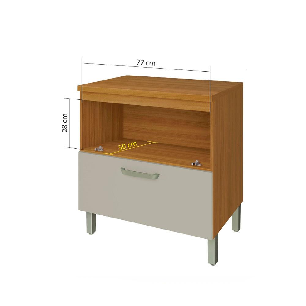 Balcão 1 Porta 1 Gaveta Nesher Princesa 80cm Mdf - 3