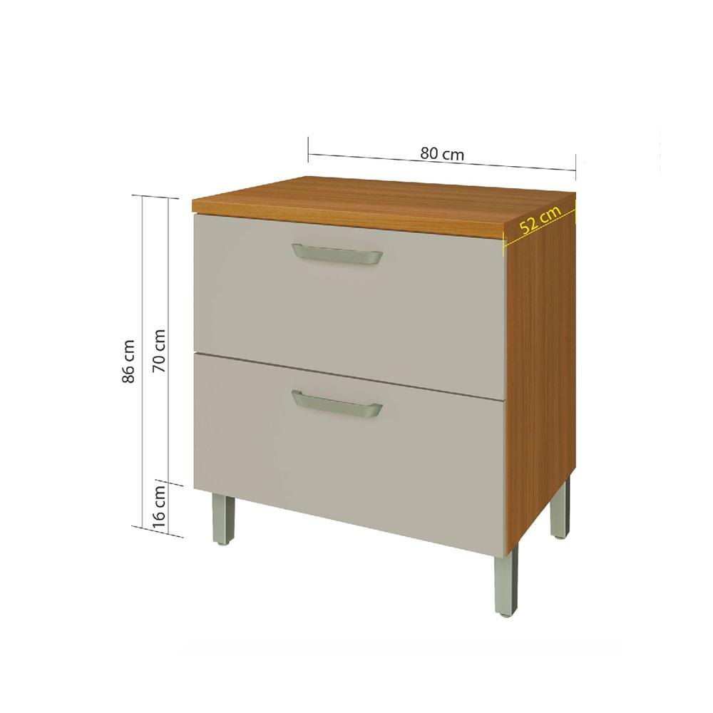 Balcão 1 Porta 1 Gaveta Nesher Princesa 80cm Mdf - 4